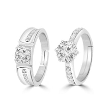 Load image into Gallery viewer, Silver Couple Rings Silver Ring for couples on Anniversary