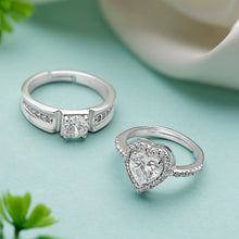 Load image into Gallery viewer, Silver Couple Ring Silver Rings for Couple on Anniversary