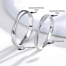 Load image into Gallery viewer, Silver Couple Rings Silver Ring For Couples on Anniversary
