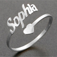Load image into Gallery viewer, Silver Name Ring For Girls and Women Name Ring
