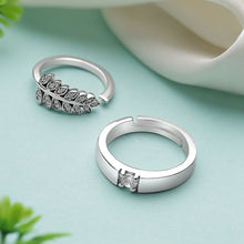 Load image into Gallery viewer, Silver Couple Rings Silver Ring For Couple on Anniversary