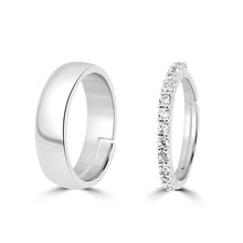 Load image into Gallery viewer, Silver Couple Rings Silver Ring For Couple on Anniversary