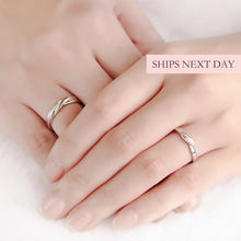 Load image into Gallery viewer, Silver Couple Ring Silver Rings for Couple on Anniversary