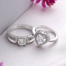 Load image into Gallery viewer, Silver Couple Ring Silver Rings for Couple on Anniversary