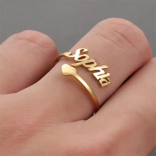Load image into Gallery viewer, Silver Name Ring For Girls and Women Name Ring
