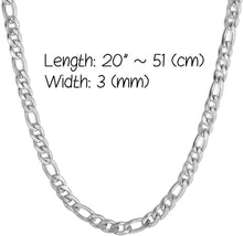 Load image into Gallery viewer, Silver Figaro chain for Men and Boys