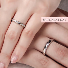 Load image into Gallery viewer, Silver Couple Ring Silver Rings for Couple on Anniversary