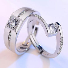 Load image into Gallery viewer, Silver Couple Rings Silver Rings for Couples on Anniversary
