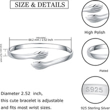 Load image into Gallery viewer, Silver Bracelet for women and Girls Silver Hug Bracelet
