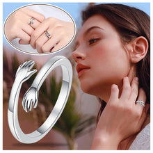 Load image into Gallery viewer, Silver Hug Ring For Girls and Women Silver Ring
