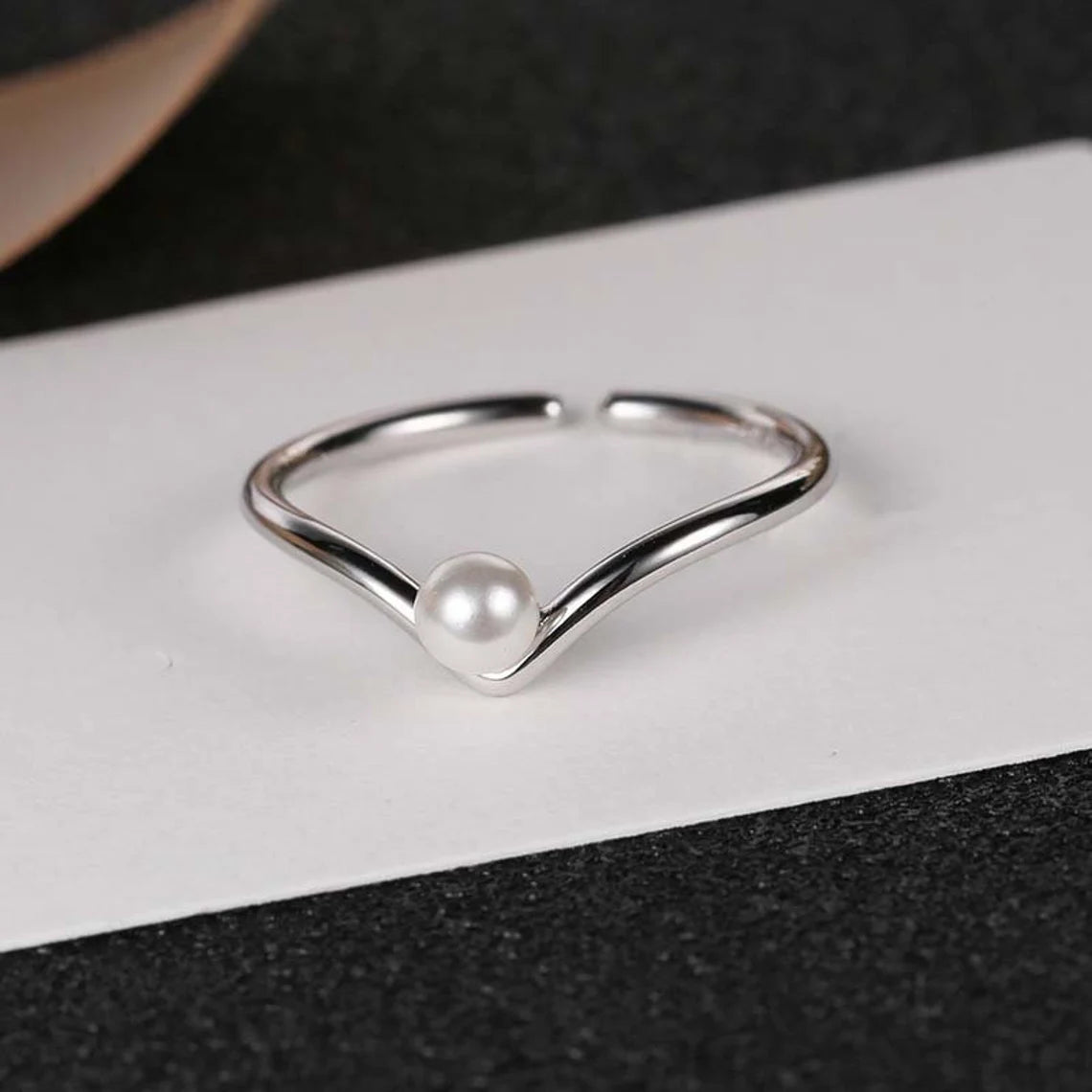 Moti Silver Rings Cheap Silver Ring For Girls And Women Pearl Ring