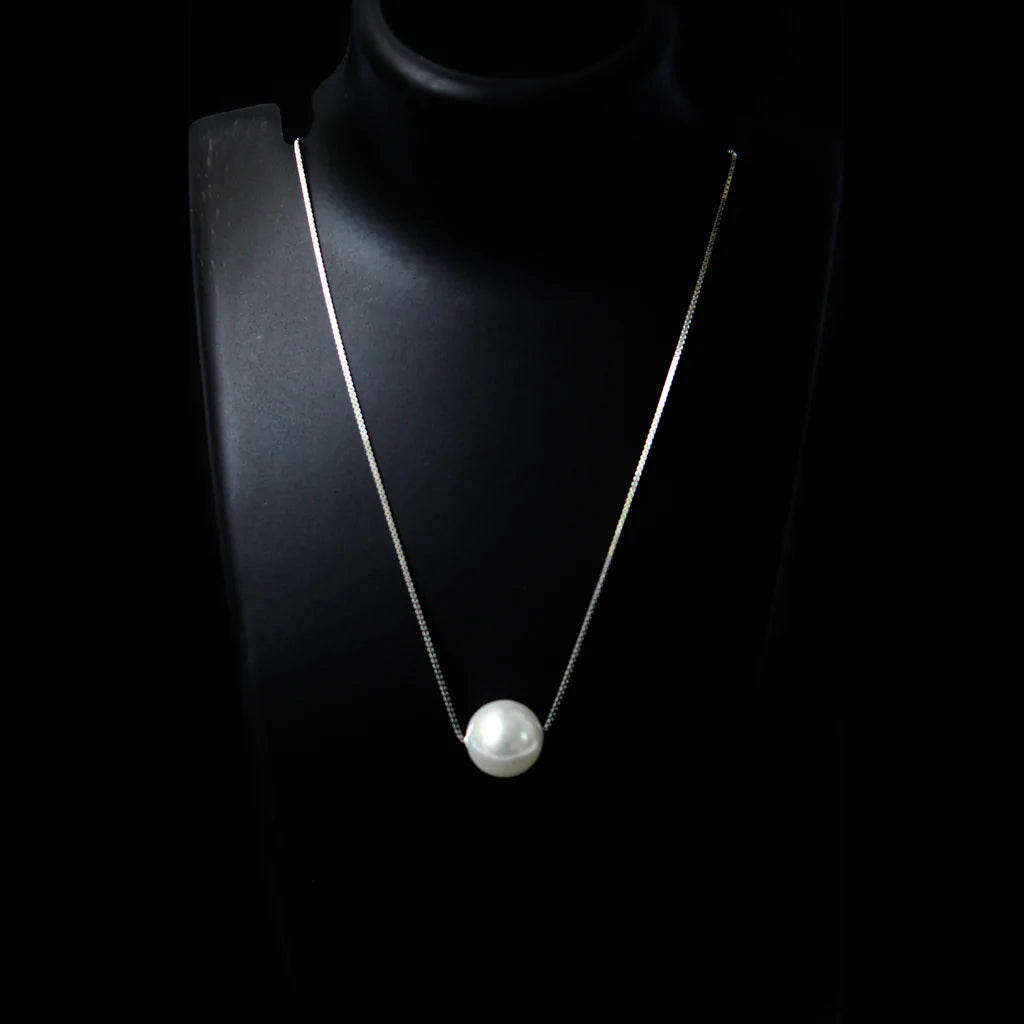 Silver Necklace For Girls and Women Pearl Pendant