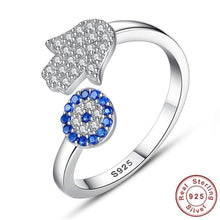 Load image into Gallery viewer, Silver Ring For Girls and Women Evil Eye Ring
