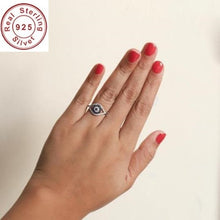 Load image into Gallery viewer, Silver Ring For Girls and Women Evil Eye Ring
