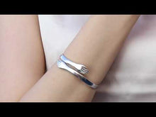 Load and play video in Gallery viewer, Silver Bracelet for women and Girls Silver Hug Bracelet
