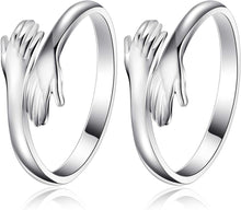 Load image into Gallery viewer, Silver Couple Rings Hug Ring For Couples
