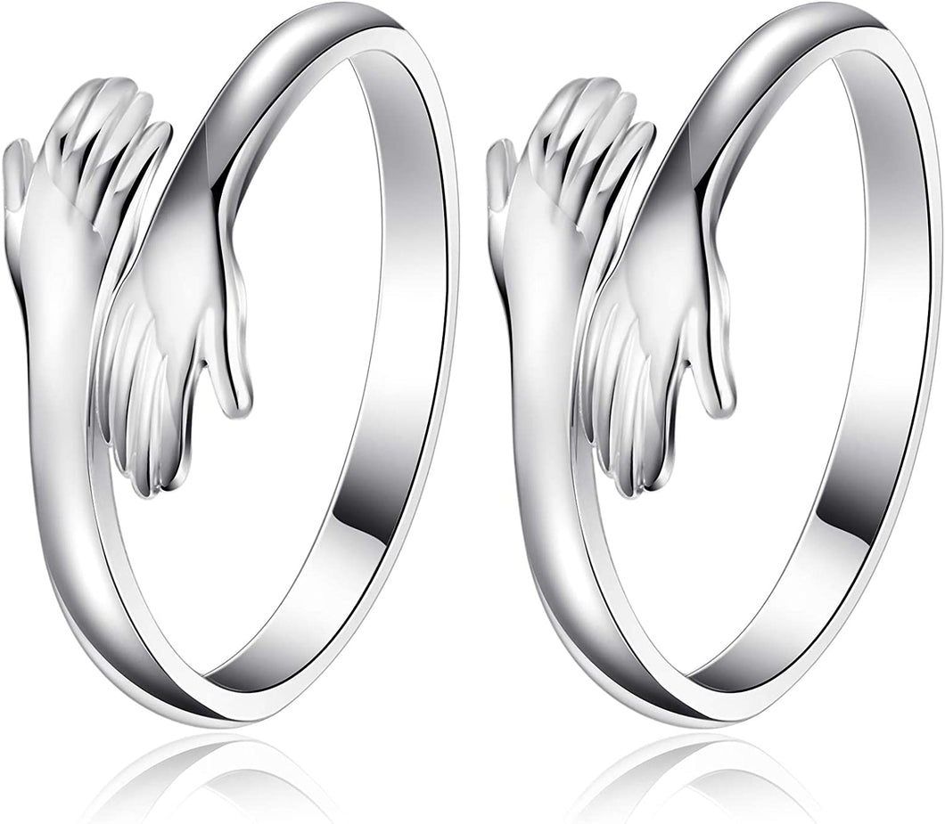 Silver Couple Rings Hug Ring For Couples