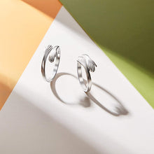 Load image into Gallery viewer, Silver Couple Rings Hug Ring For Couples
