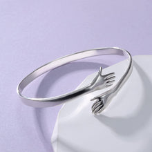 Load image into Gallery viewer, Silver Bangle for boys and Men Silver Hug bangle
