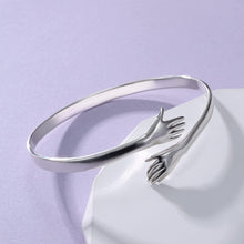 Load image into Gallery viewer, Silver Bangle for boys and Men Silver Hug bangle