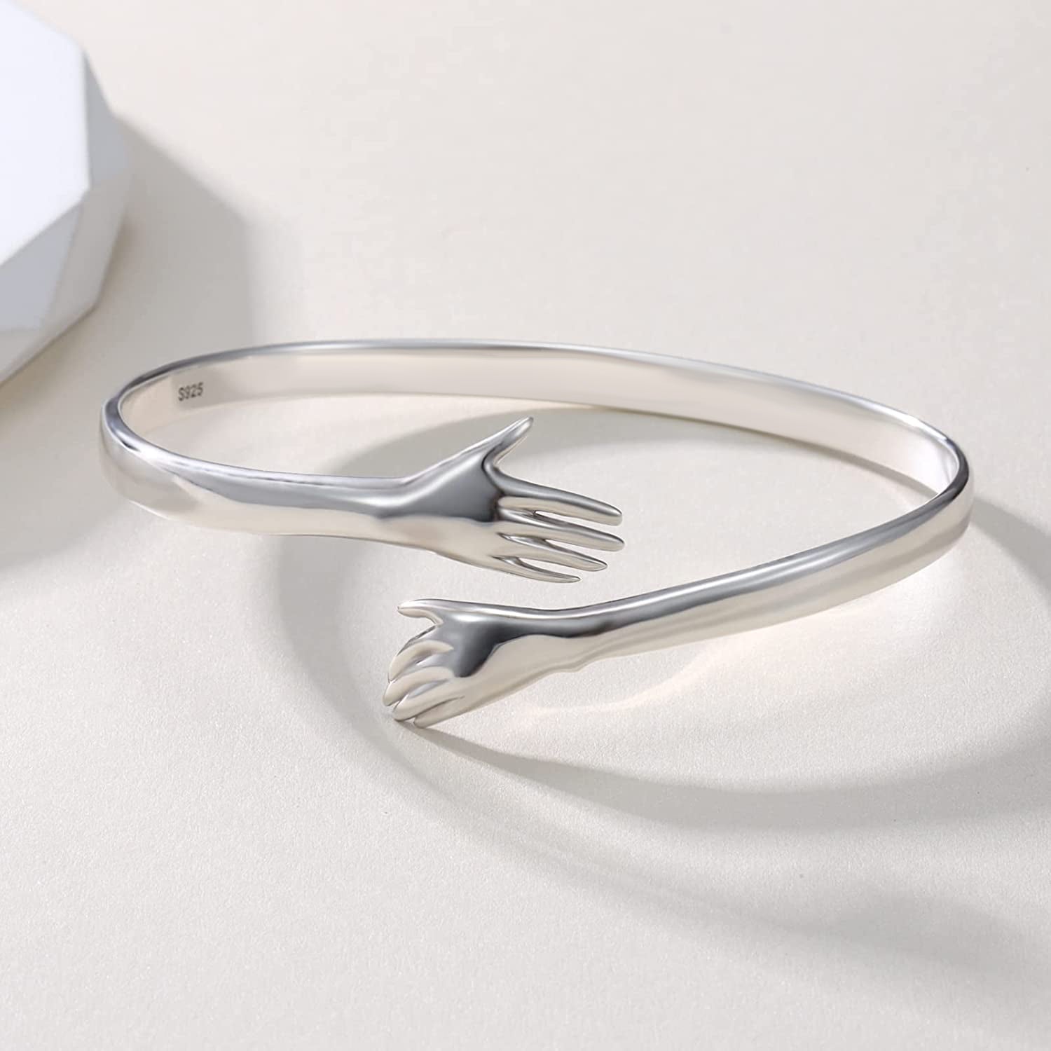 Silver Bangle for boys and Men Silver Hug bangle – Zevrr
