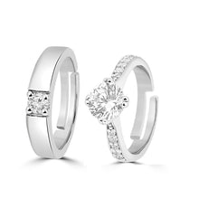 Load image into Gallery viewer, Silver Couple Ring Silver Rings for Couples on Anniversary
