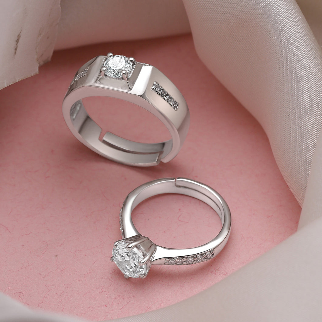 Silver Couple Rings Silver Ring for Couples on Marriage – Zevrr