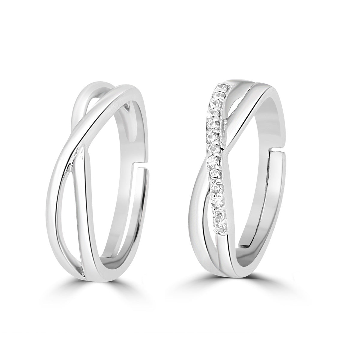 Silver Couple Ring Silver infinity Rings for Couple – Zevrr