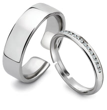 Load image into Gallery viewer, Silver Couple Rings Silver Rings For Couples on Anniversary
