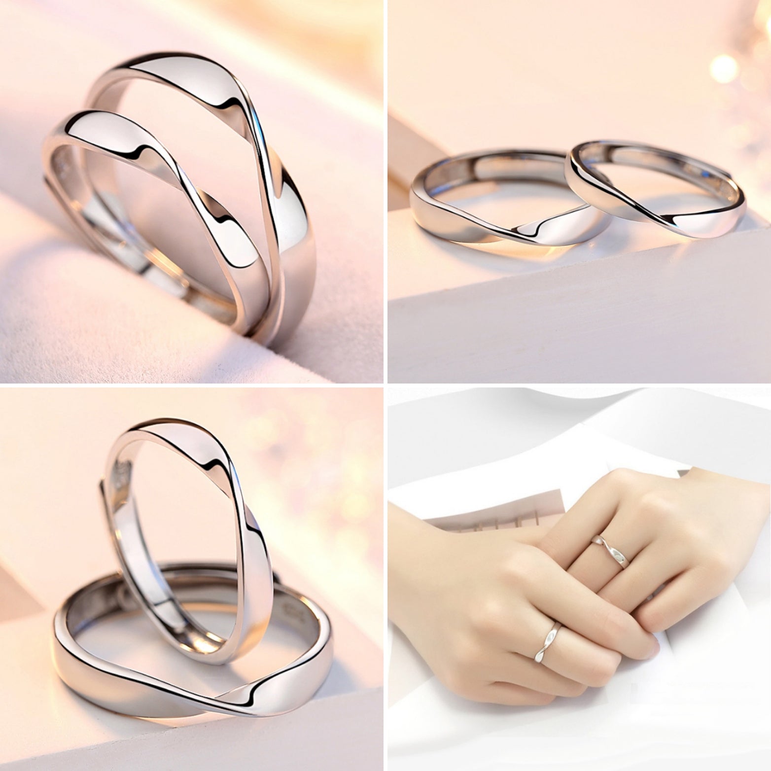 Butterfly CZ Silver Couple Rings – Avijewelry