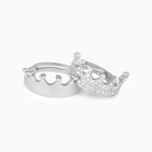 Load image into Gallery viewer, Silver Couple Ring Silver Rings for Couple on Anniversary
