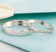 Load image into Gallery viewer, Silver Couples Rings silver Gift for Couples on Anniversary
