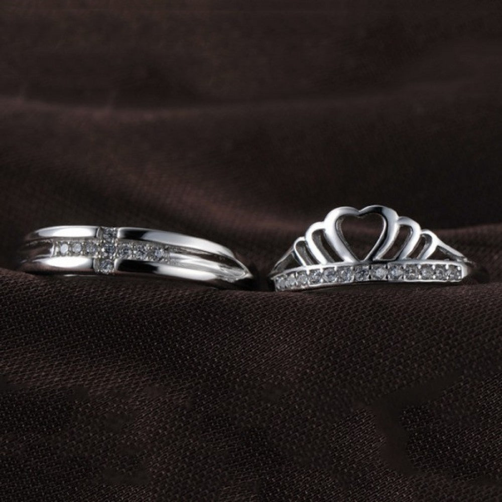 queen crown ring couple rings silver king queen