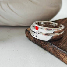 Load image into Gallery viewer, Silver Couple Ring Silver Rings for Couple on Anniversary
