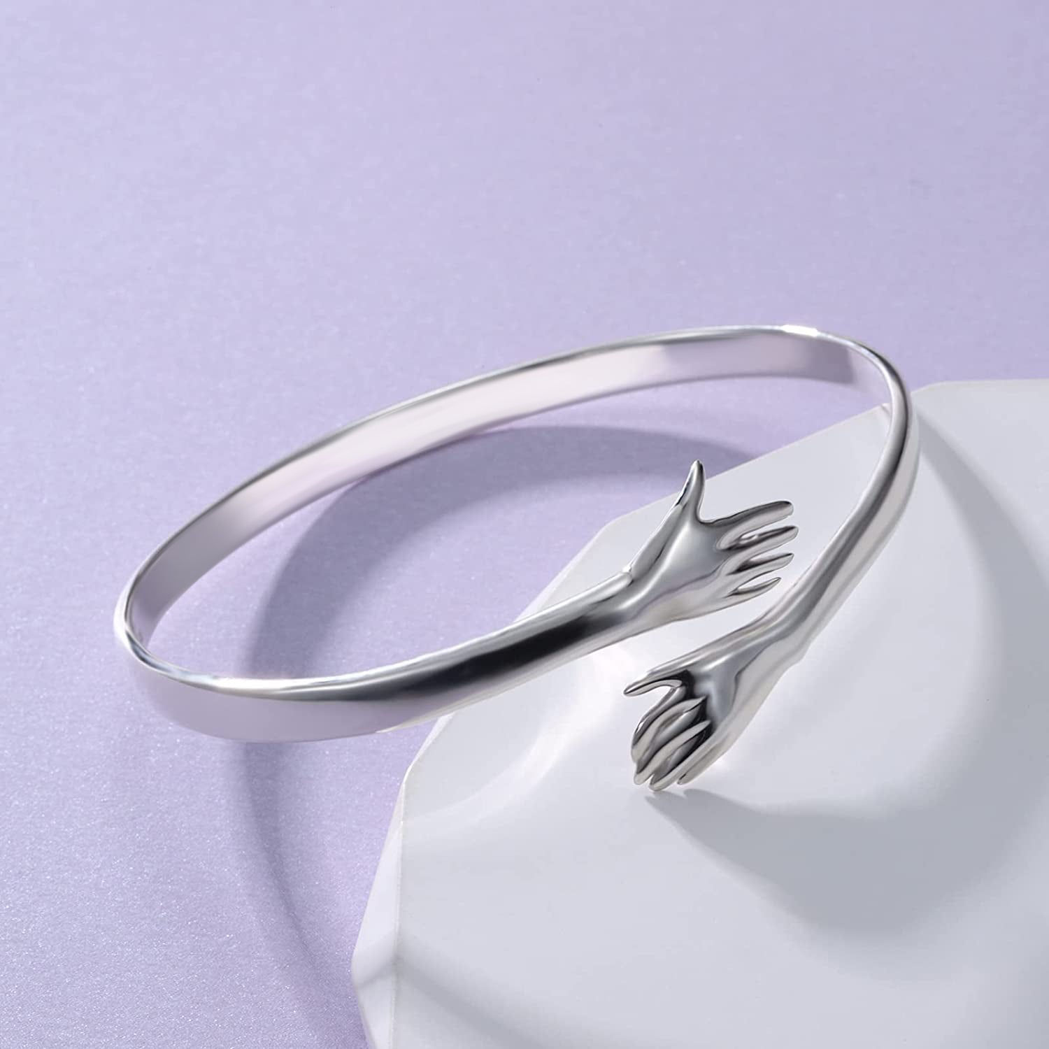 Silver Bangle for boys and Men Silver Hug bangle – Zevrr